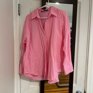 Zara oversized button up top